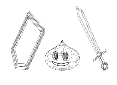 3Dの練習イラスト(ワイヤーフレーム)
