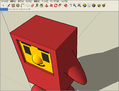 Google SketchUpモデリング画面